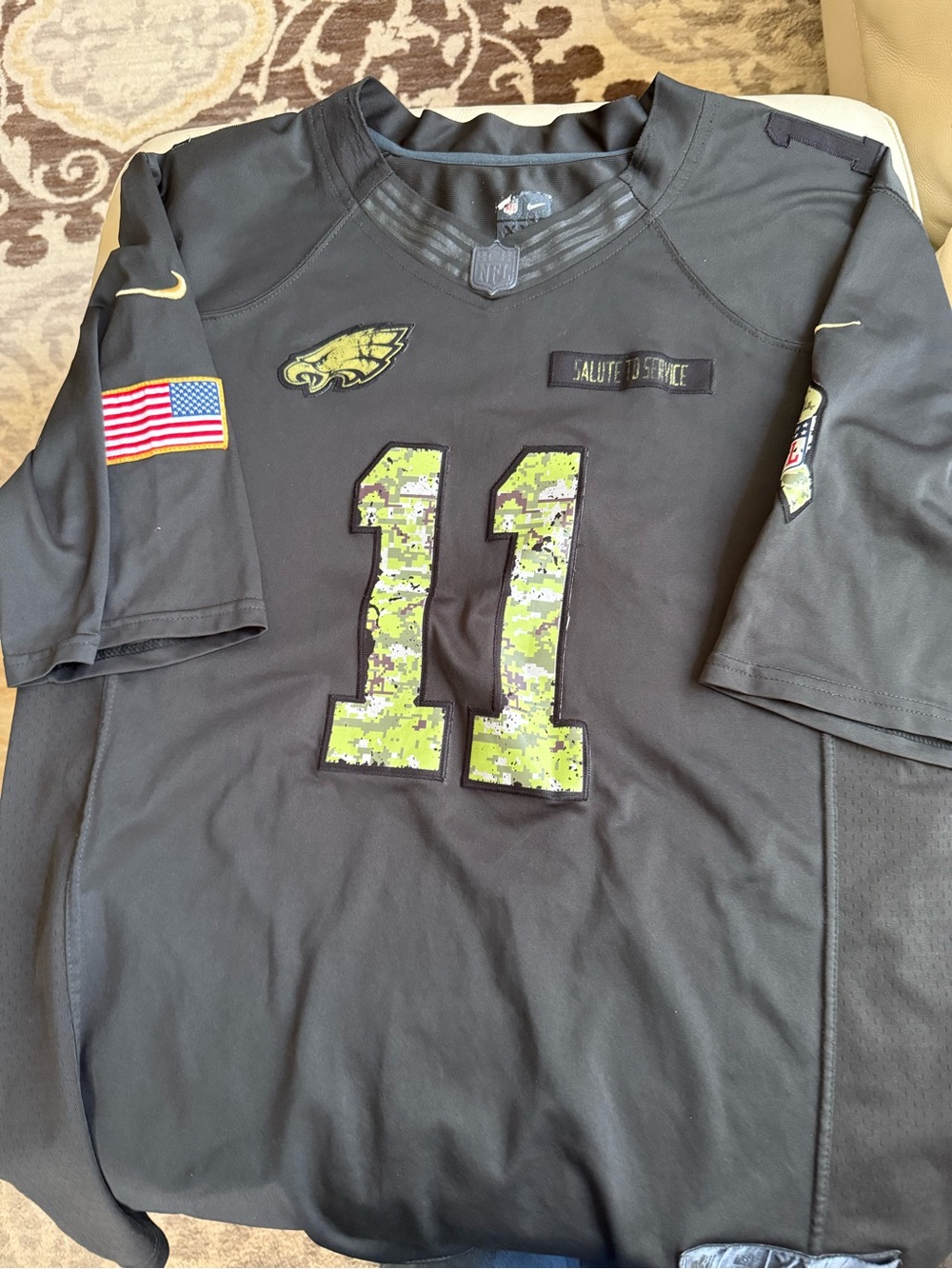 Nike Philadelphia Eagles Salute to Service #11 Jersey - Black with Camo Numbers